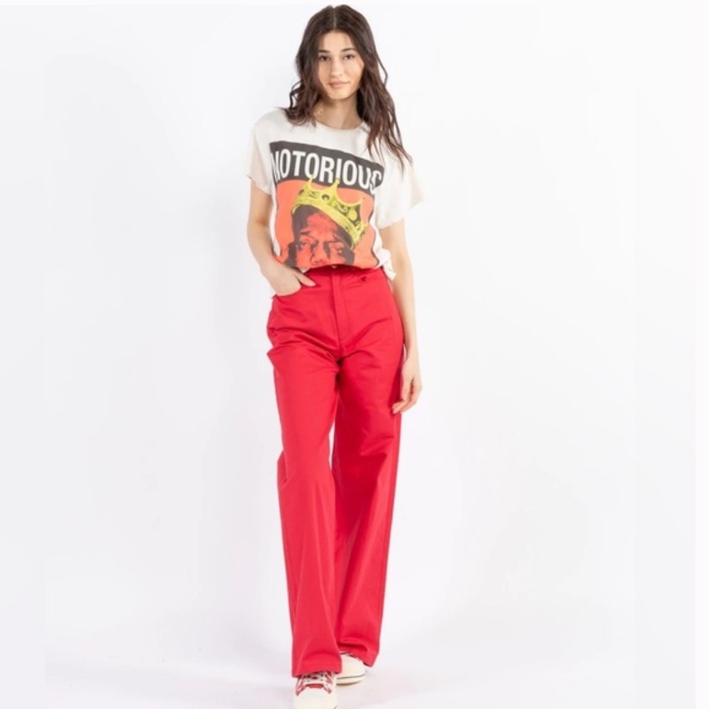 THE SCRIPT Wide Leg "Nicola" Pants Framboise" Red size 4